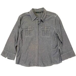 French Cuff 3/4 sleeve button down shirt